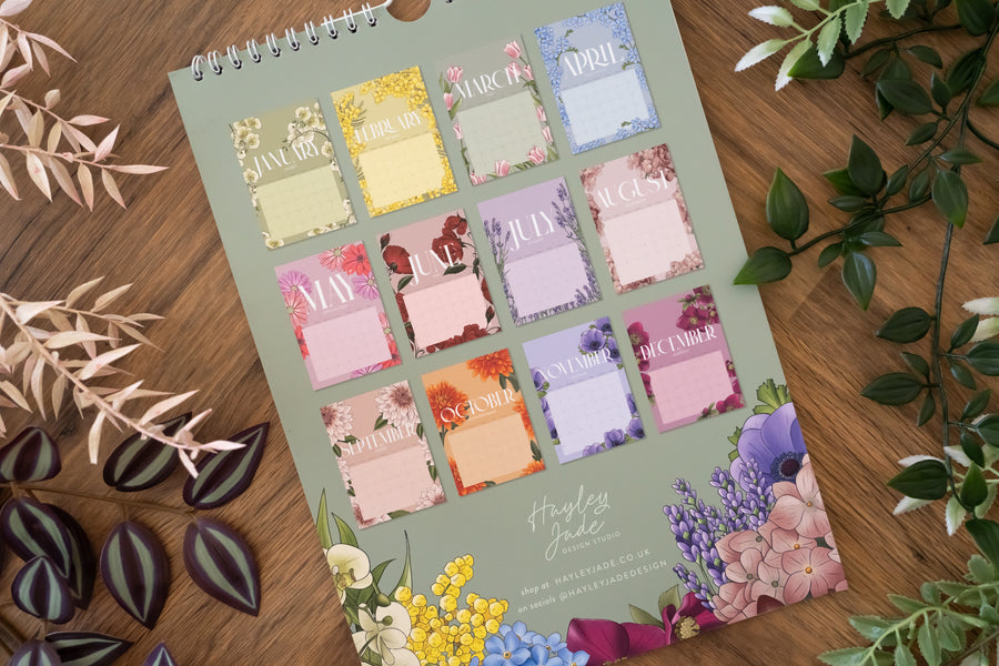 Floral Illustrated A4 2026 Calendar