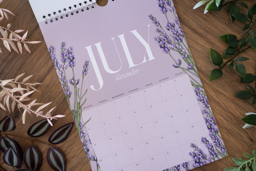 Floral Illustrated A4 2026 Calendar
