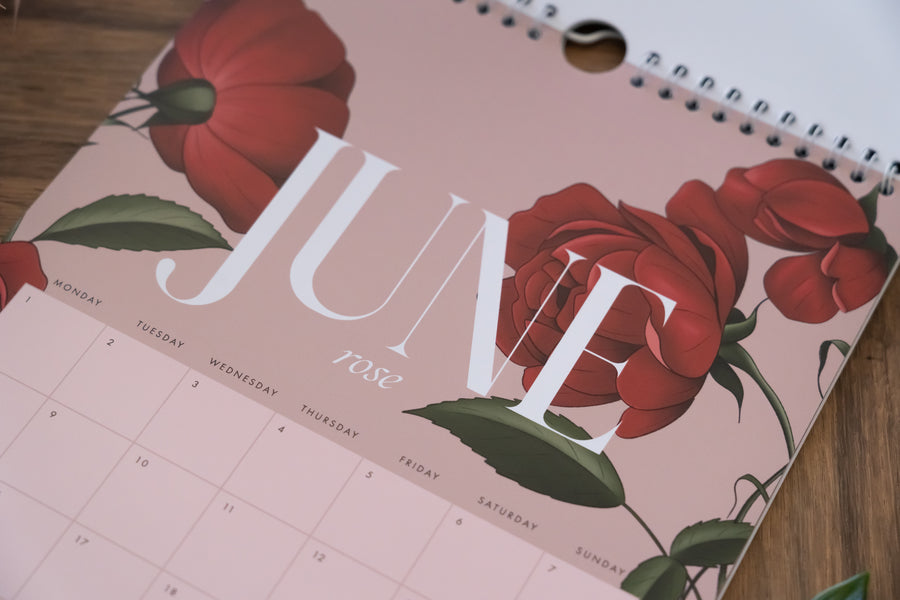 Floral Illustrated A4 2026 Calendar