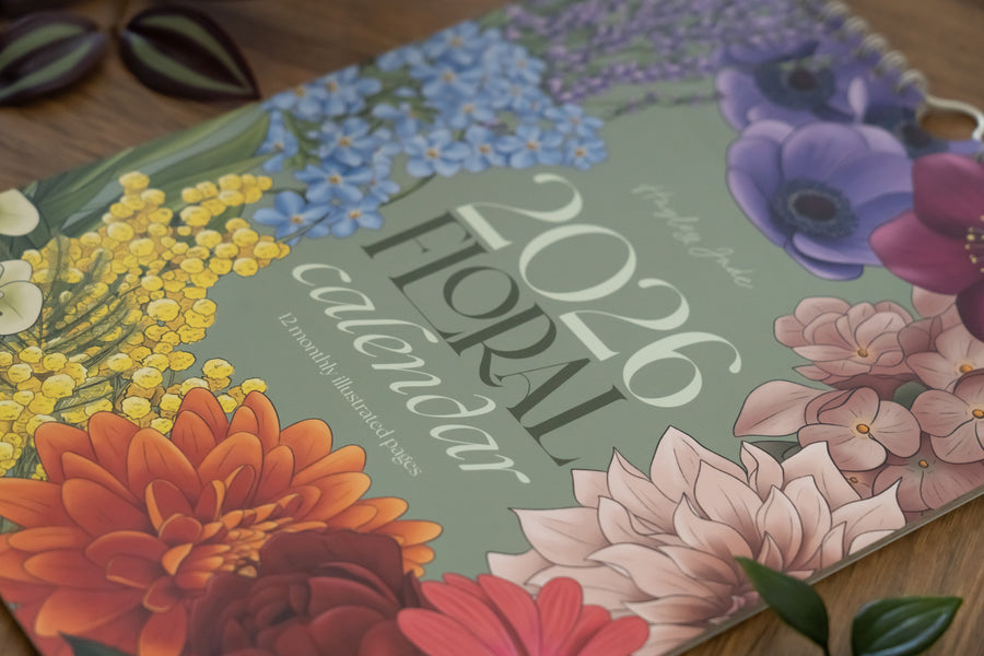 Floral Illustrated A4 2026 Calendar