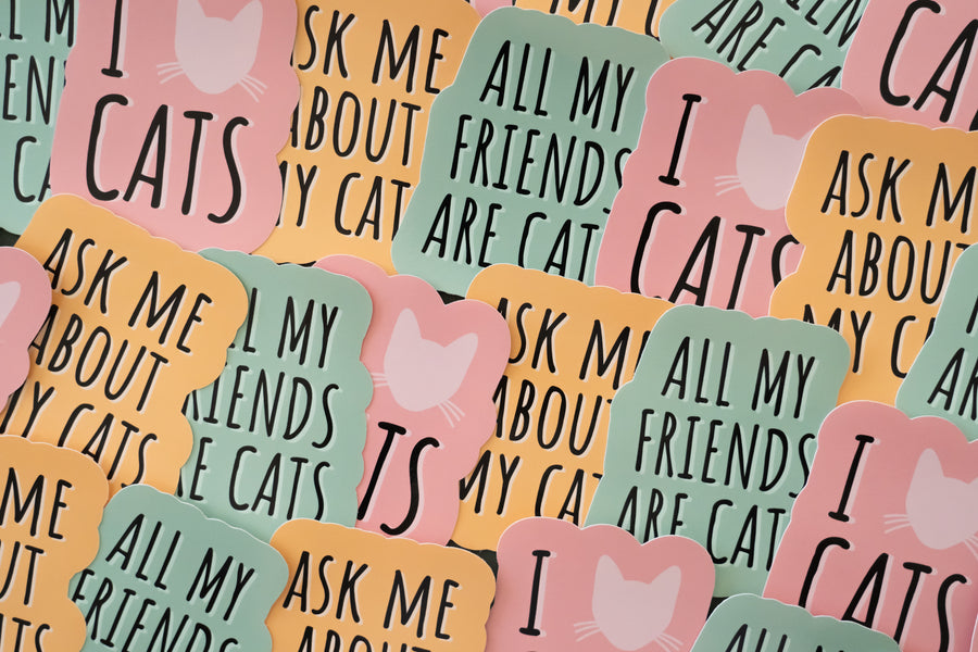 Ask Me About My Cats Sticker