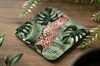 Cheetah and Leaves Coaster