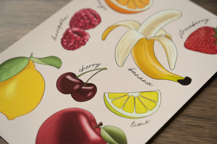 Types of Fruit Art Print