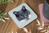 Grey & White Cat Coaster