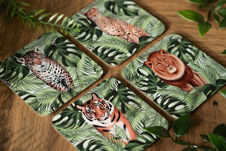 Tiger and Leaves Coaster