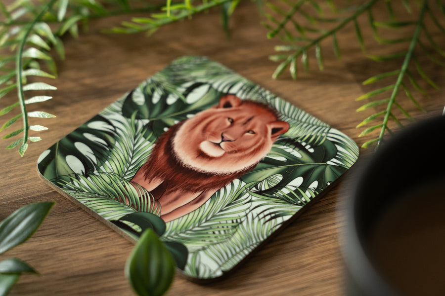 Lion and Leaves Coaster