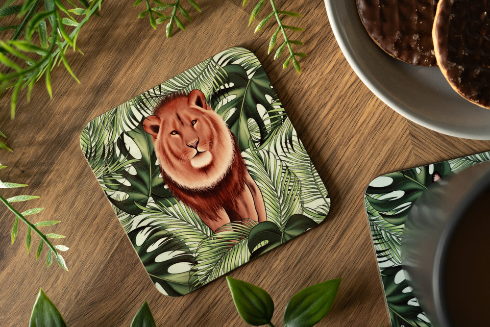 Lion and Leaves Coaster