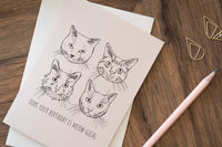 Meow-gical Birthday Sketchy Cat Card