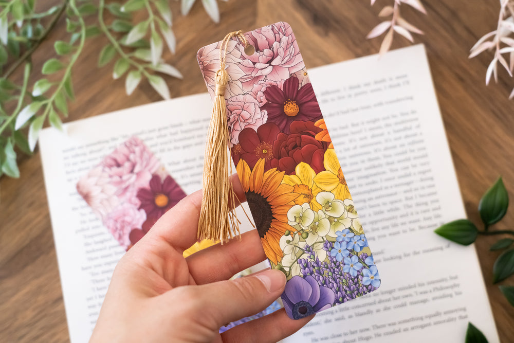 Rainbow of Flowers Bookmark