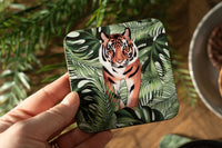 Big Cats and Leaves Coaster Set