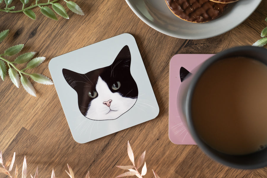 Black & White Cat Coaster