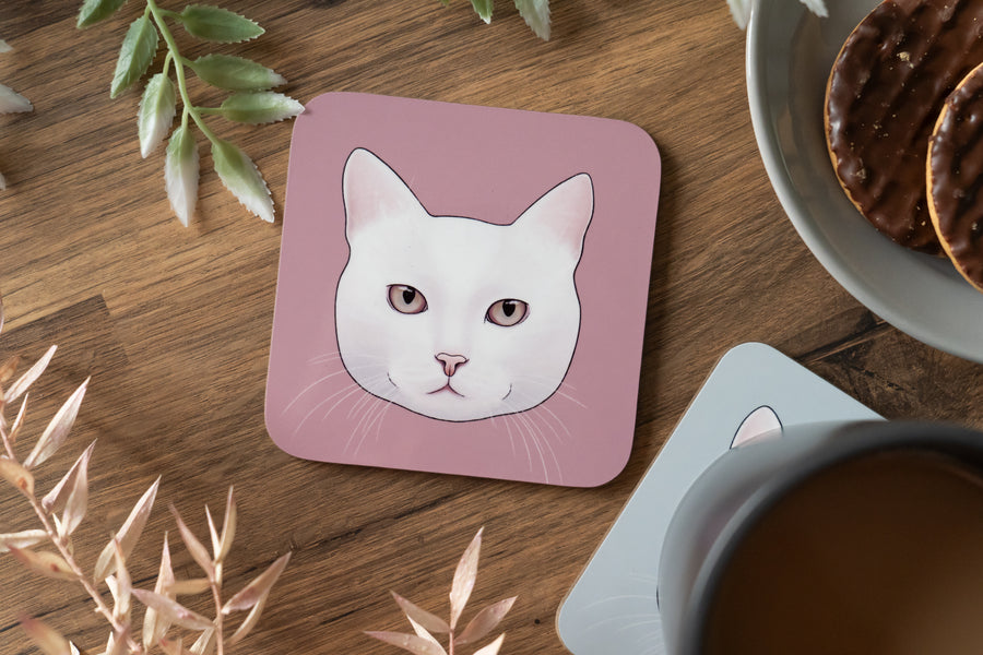 White Cat Coaster