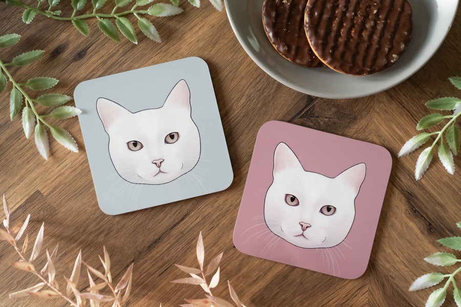 White Cat Coaster