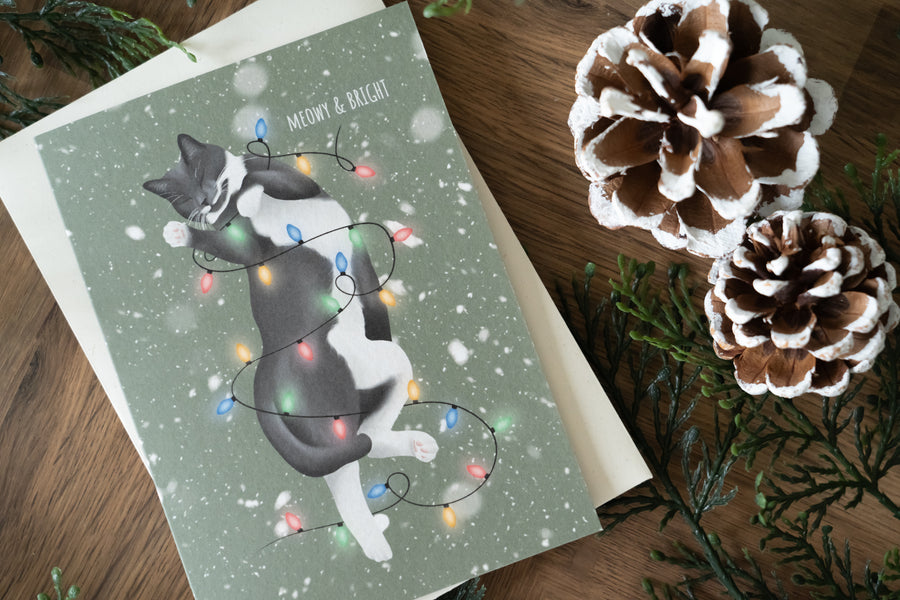 Christmas Cat Cards Set of 6