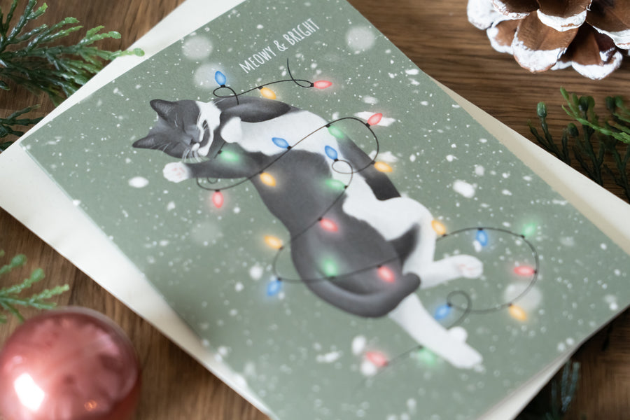 Christmas Cat Cards Set of 6