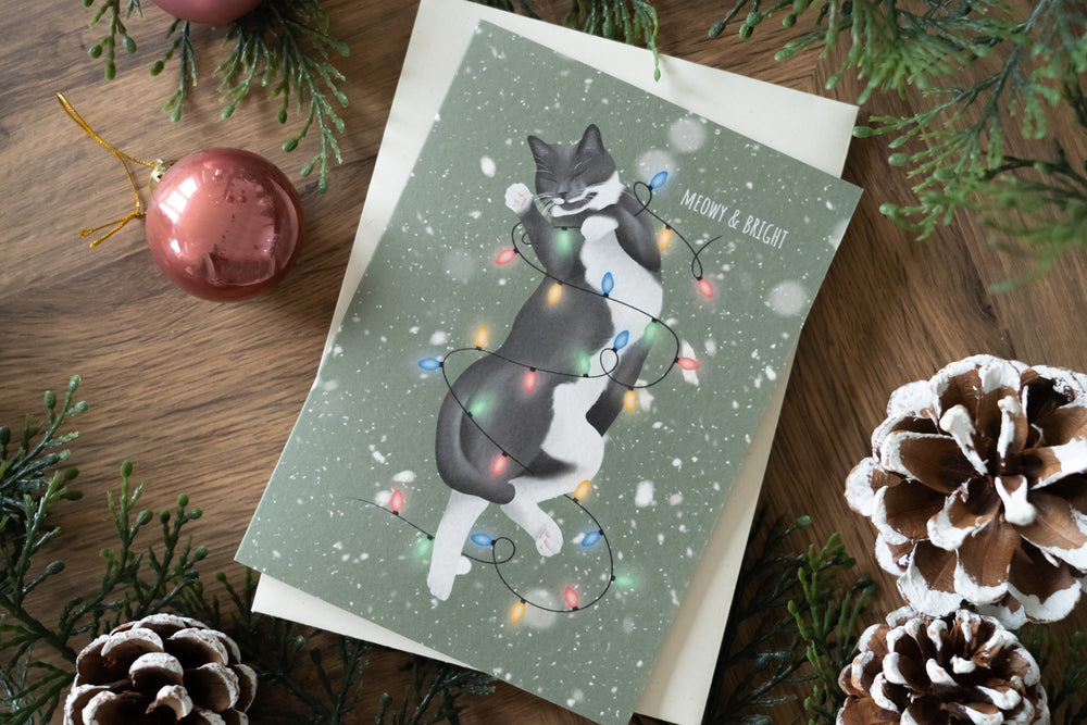 Meowy & Bright Christmas Cat Card