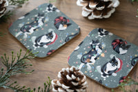 Christmas Cats Green Coaster