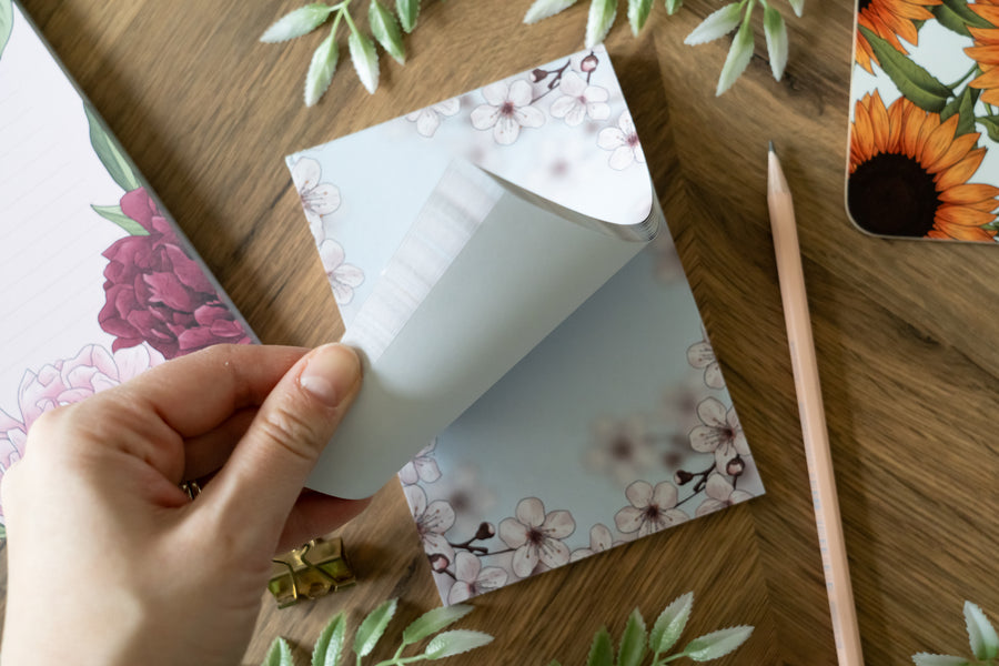 Cherry Blossom A6 Notepad