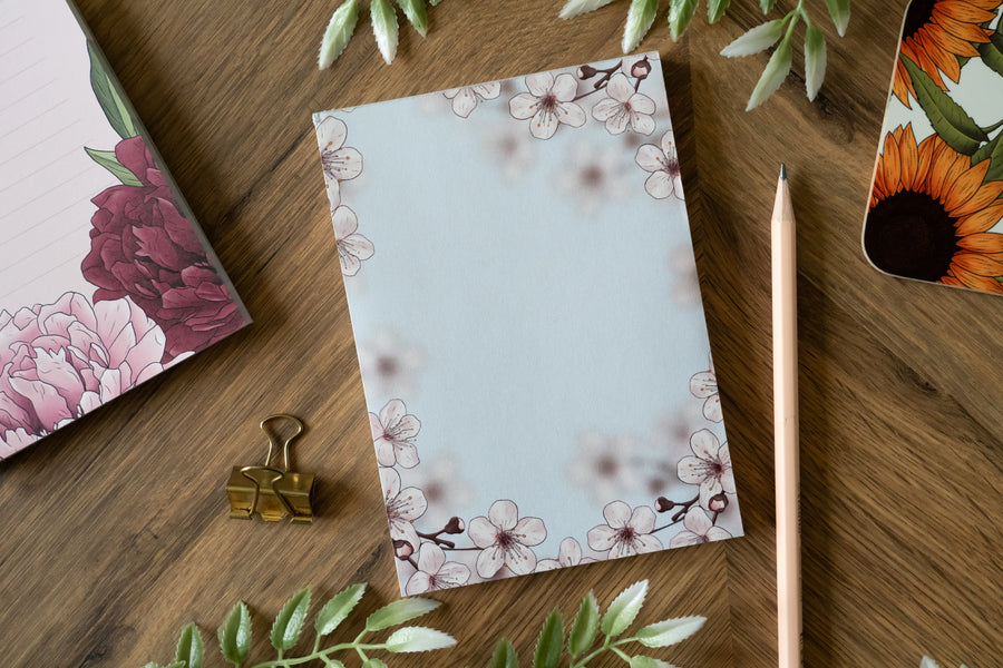 Cherry Blossom A6 Notepad
