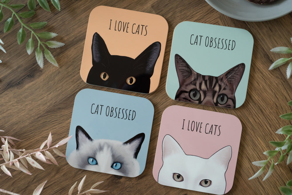 Colourful Cats Coaster Set