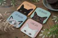 Green Cat Obsessed Tabby Cat Coaster