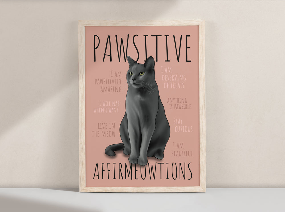 Pawsitive Affirmeowtions Cat Art Print