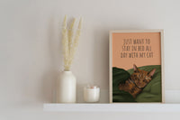 Stay in Bed Cat Art Print