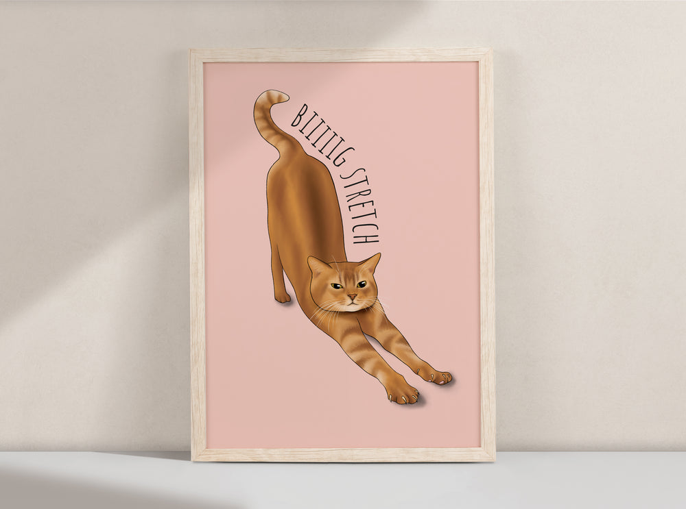 Big Stretch Cat Art Print