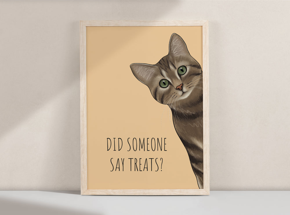 Treats Cat Art Print