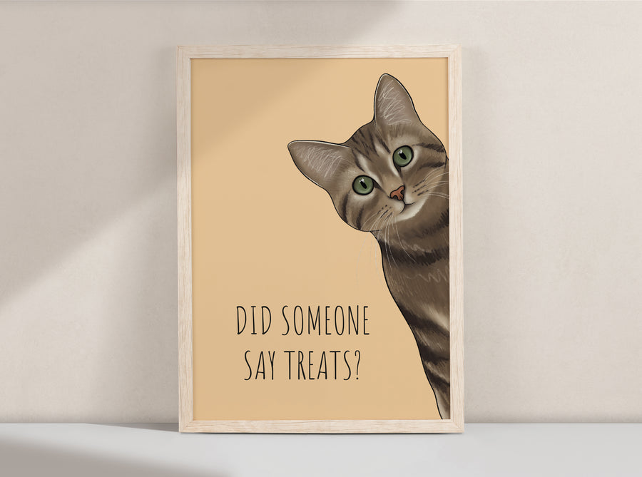 Treats Cat Art Print