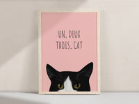 Un Deux Trois Cat Art Print