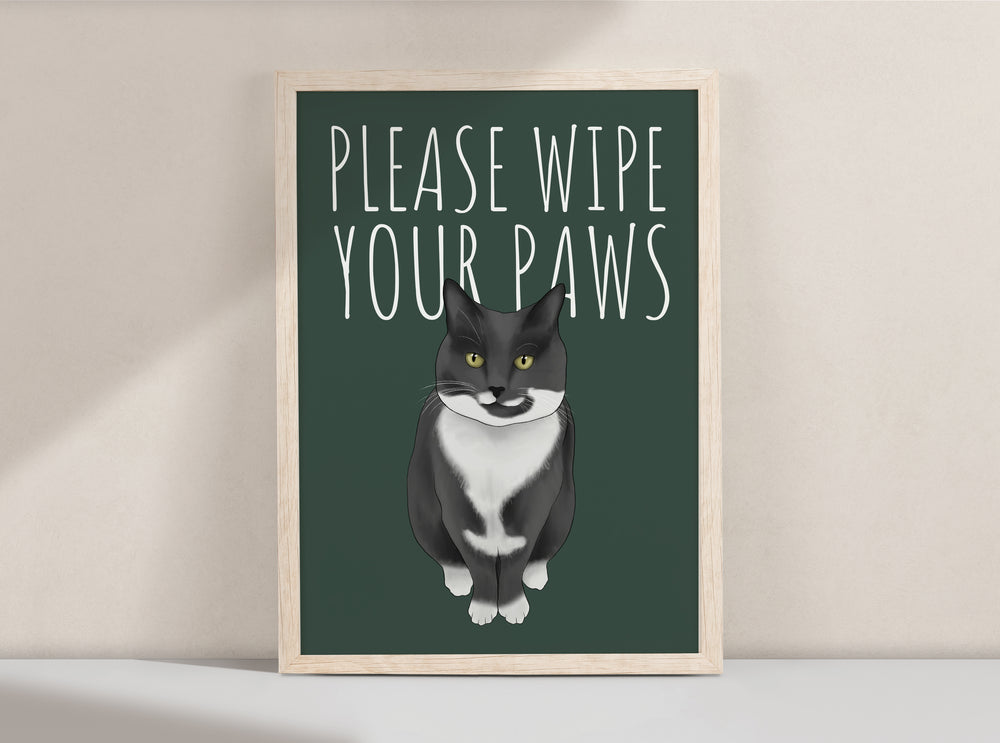 Wipe Your Paws Cat Art Print