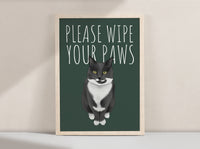 Wipe Your Paws Cat Art Print