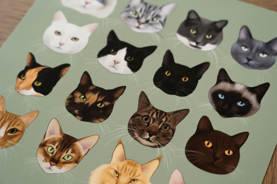 Types of Cats Art Print