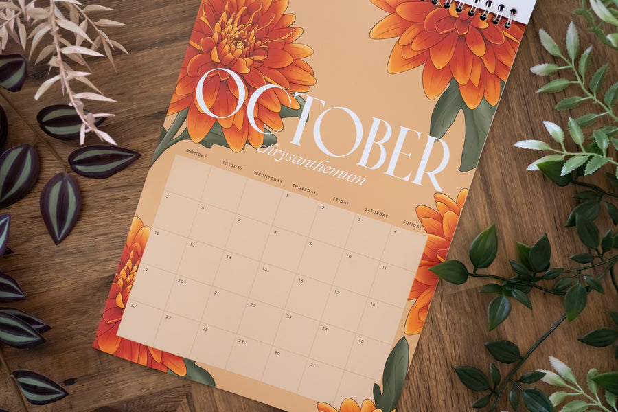 Floral Illustrated A4 2026 Calendar