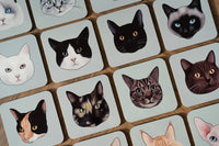 Cat Face Coasters - 16 cats to choose from!