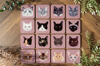 Cat Face Coasters - 16 cats to choose from!