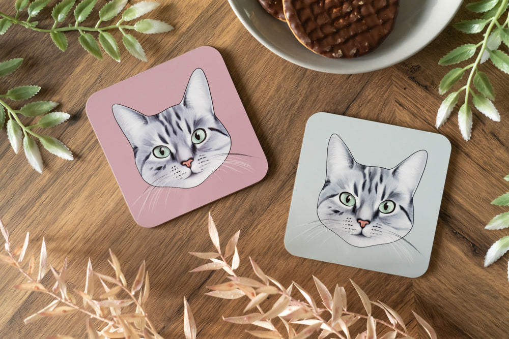 Grey Tabby Cat Coaster