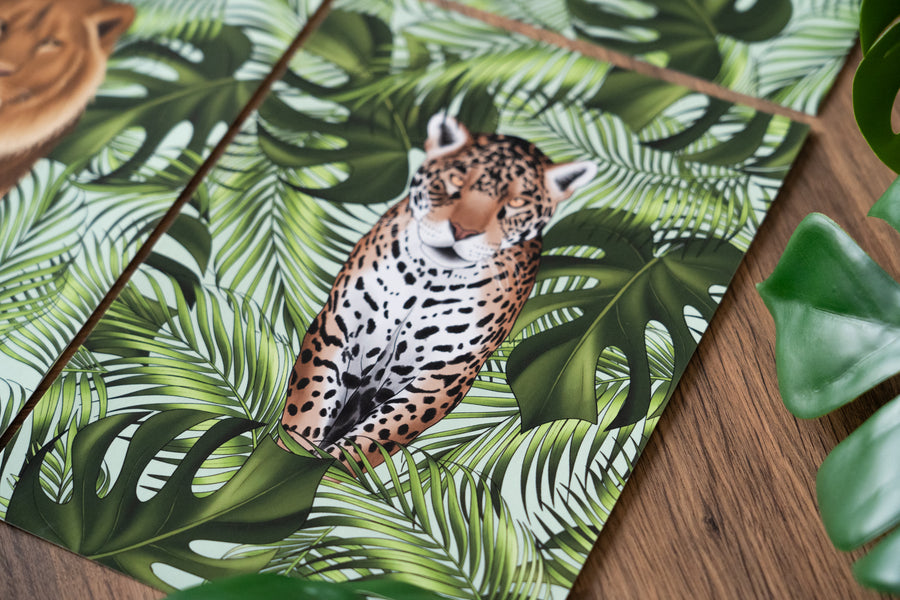 Jaguar and Leaves Print