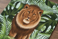 Lion and Leaves Print