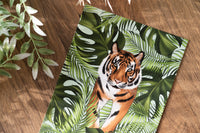 Tiger and Leaves Print