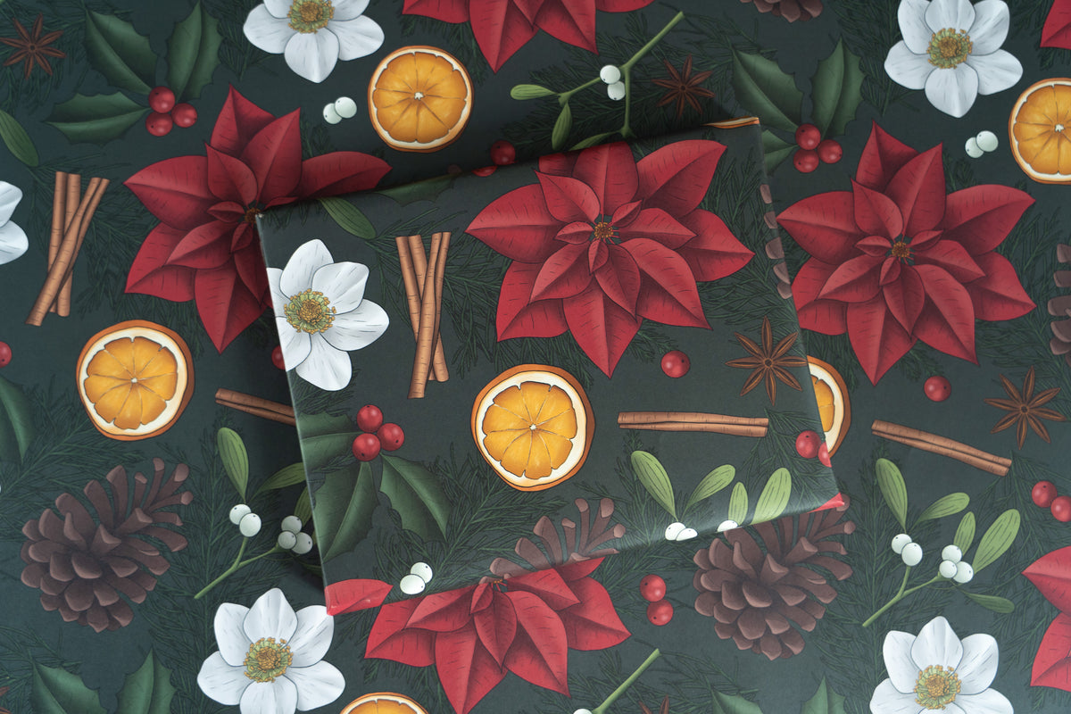 Green Christmas Wrapping Paper