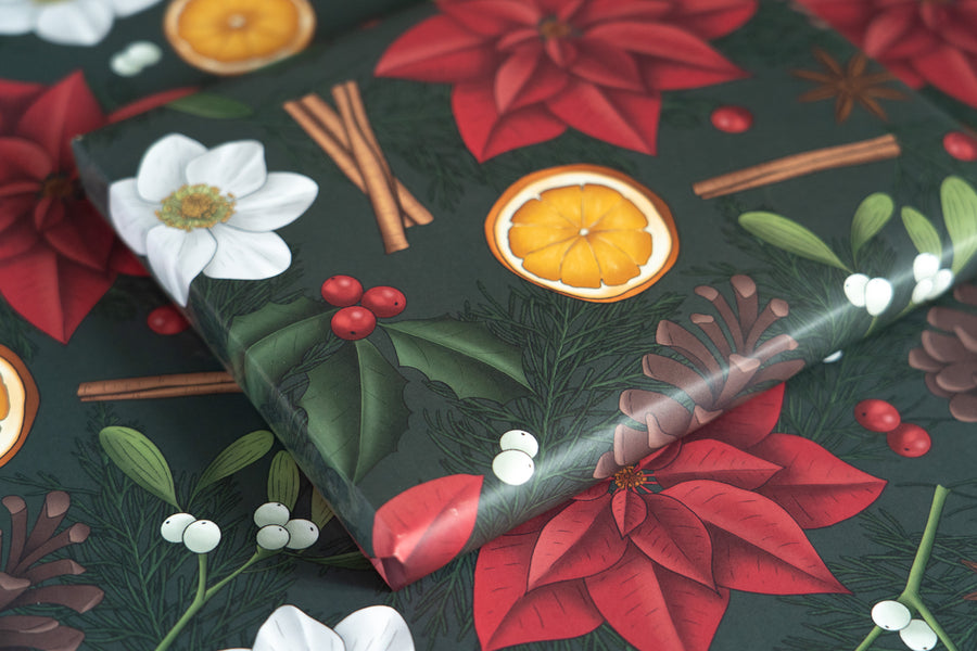 Green Christmas Wrapping Paper