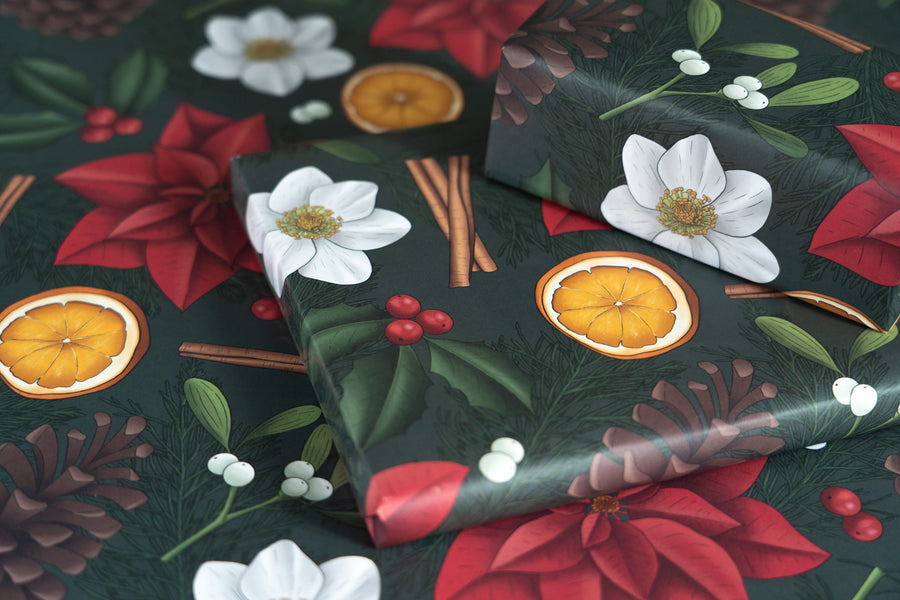 Green Christmas Wrapping Paper