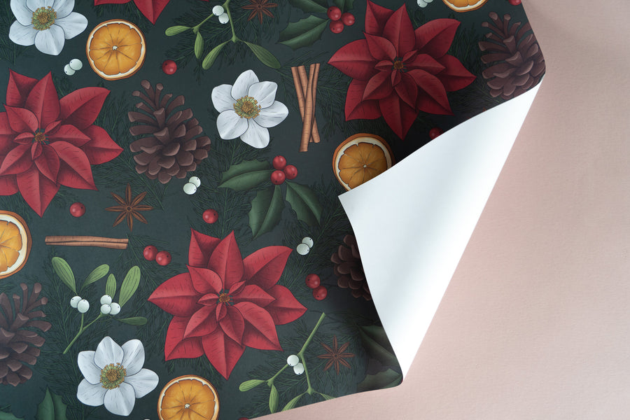 Green Christmas Wrapping Paper