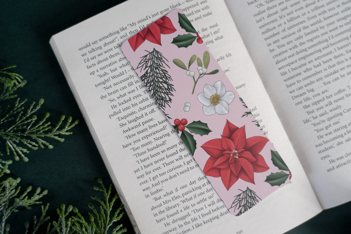 Pink Christmas Pattern Bookmark