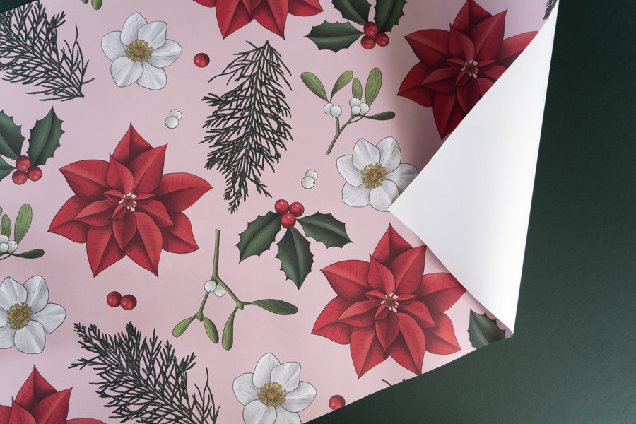 Pink Christmas Wrapping Paper