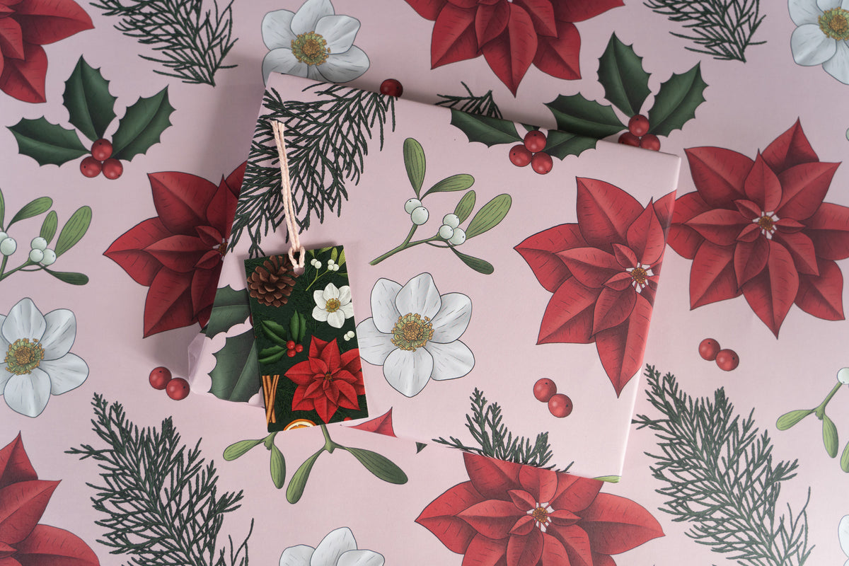 Pink Christmas Wrapping Paper