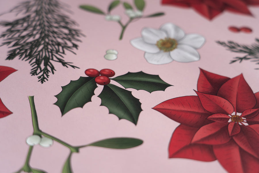 Pink Christmas Wrapping Paper