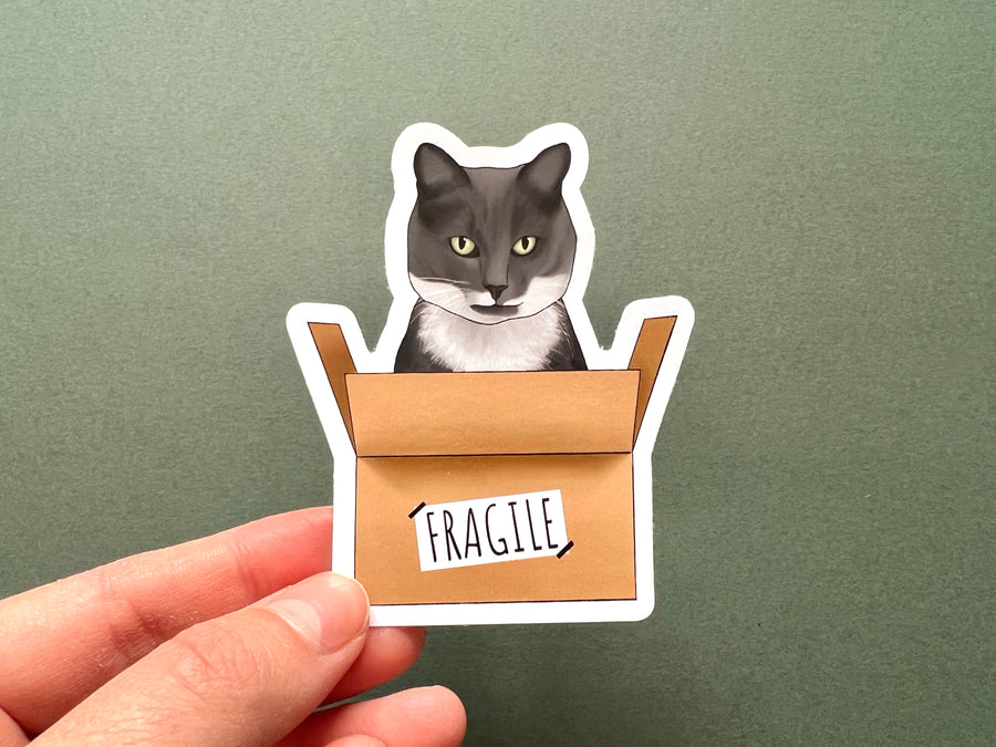 Cat in a Box Sticker